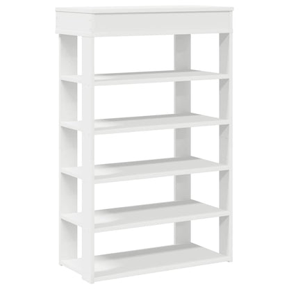 Shoe Cabinet Natural Wood 5 Open Compartments Skinny & Tall