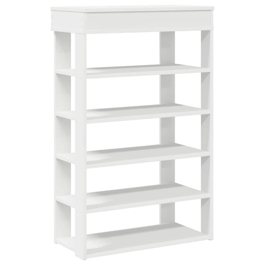 Shoe Cabinet Natural Wood 5 Open Compartments Skinny & Tall