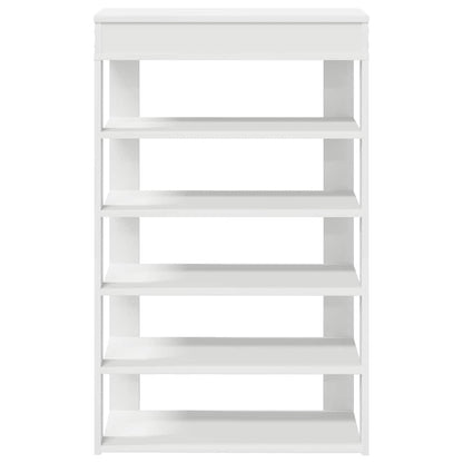 Shoe Cabinet Natural Wood 5 Open Compartments Skinny & Tall