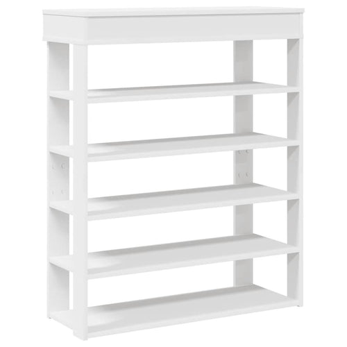 Shoe Cabinet Natural Wood 5 Open Compartments Medium