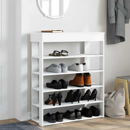 Shoe Cabinet Natural Wood 5 Open Compartments Medium