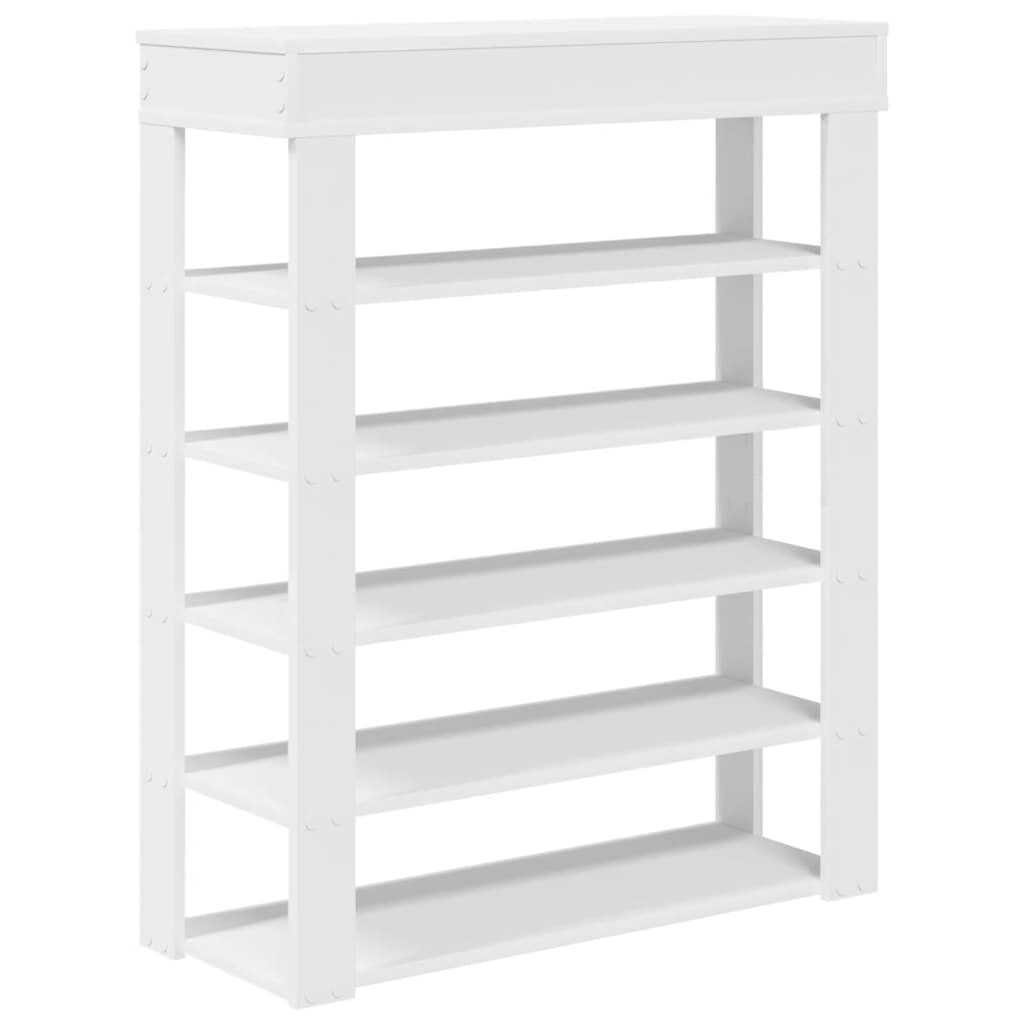 Shoe Cabinet Natural Wood 5 Open Compartments Medium