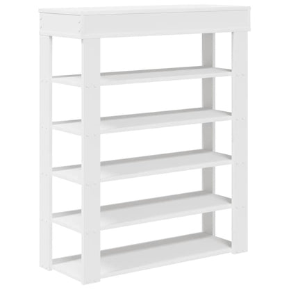 Shoe Cabinet Natural Wood 5 Open Compartments Medium
