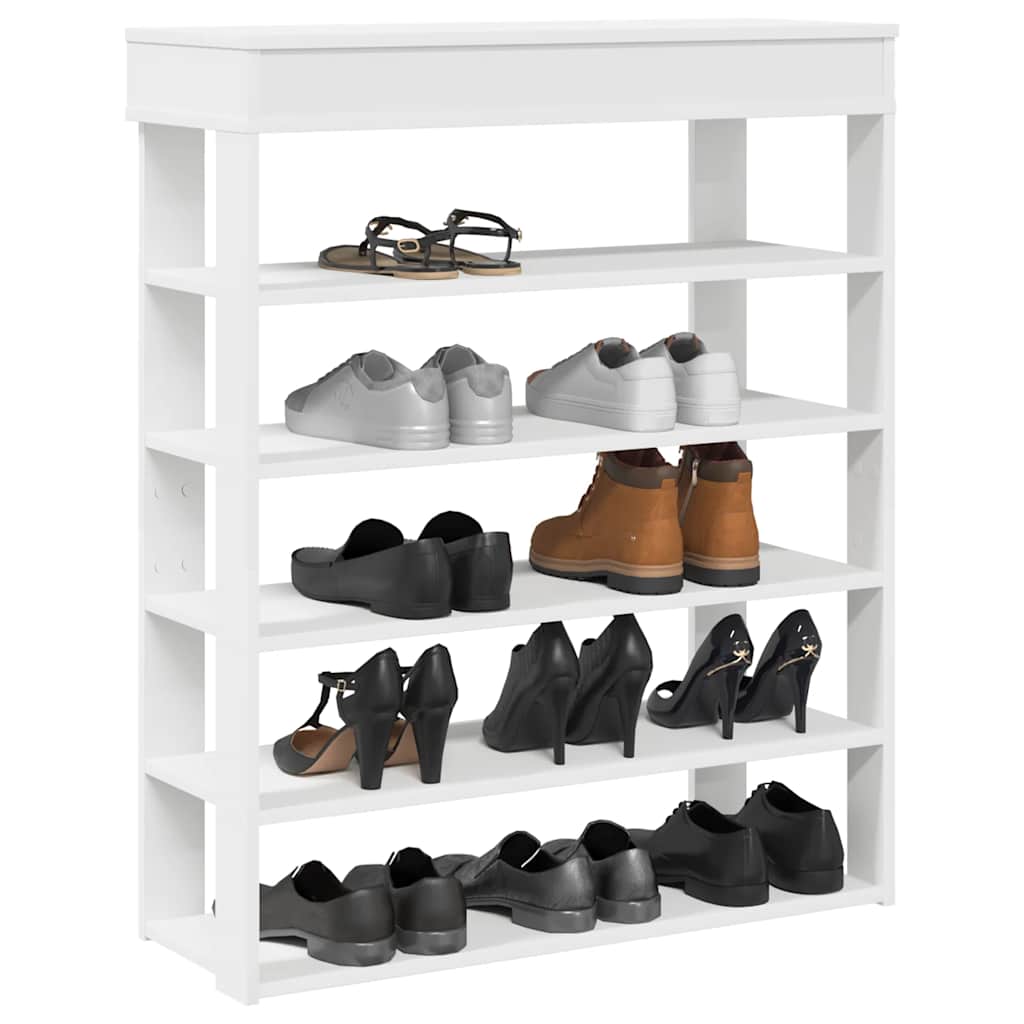 Shoe Cabinet Natural Wood 5 Open Compartments Medium