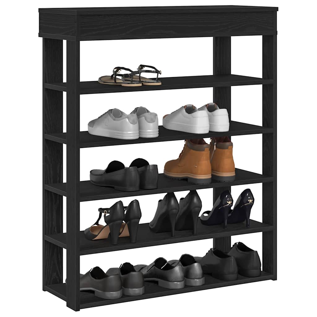 Shoe Cabinet Natural Wood 5 Open Compartments Medium
