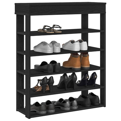 Shoe Cabinet Natural Wood 5 Open Compartments Medium