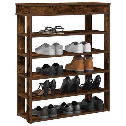 Shoe Cabinet Natural Wood 5 Open Compartments Medium