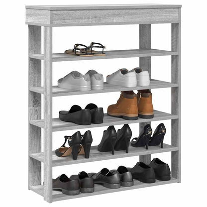 Shoe Cabinet Natural Wood 5 Open Compartments Medium