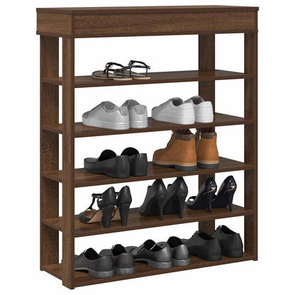 Shoe Cabinet Natural Wood 5 Open Compartments Medium