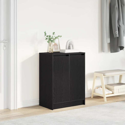 Shoe Rack Black Wood 6 Compartments Tall & Skinny