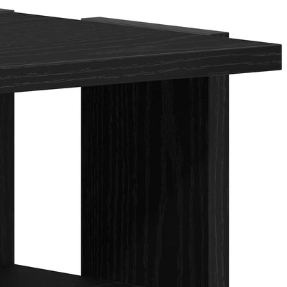 Shoe Rack Black Wood 6 Compartments Tall & Skinny