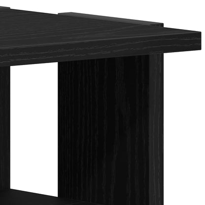 Set Of 2 Shoe Rack Black Wood 6 Compartments Tall & Skinny