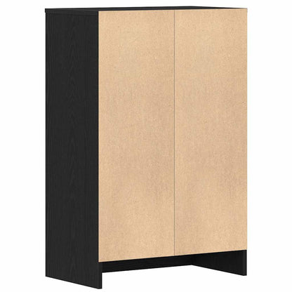 Shoe Rack Black Wood 7 Drawers Medium