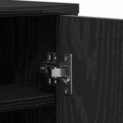 Shoe Rack Black Wood 7 Drawers Medium