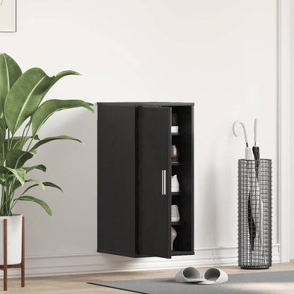 Shoe Rack Black Wood 1 Compartments Medium